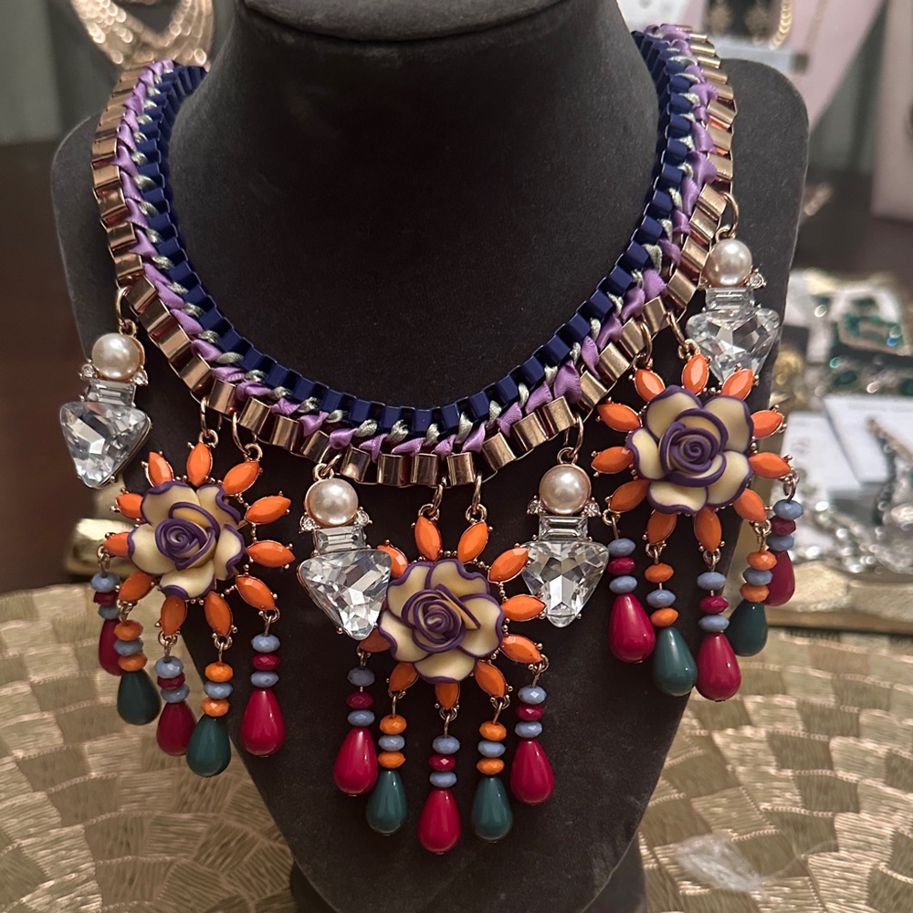 Colorful Floral Statement Necklace